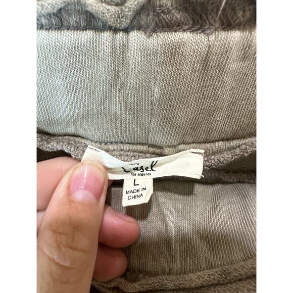 Easel Sz L Mineral Wash Knit Cargo Pants Mushroom Beige Comfy GREAT! - Picture 4 of 7